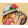 243014 Момиченце с коте - ЩАМПА 11ct - ДО ИЗЧЕРПВАНЕ!