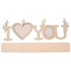 Дървена заготовка с надпис "I love you" със сърце