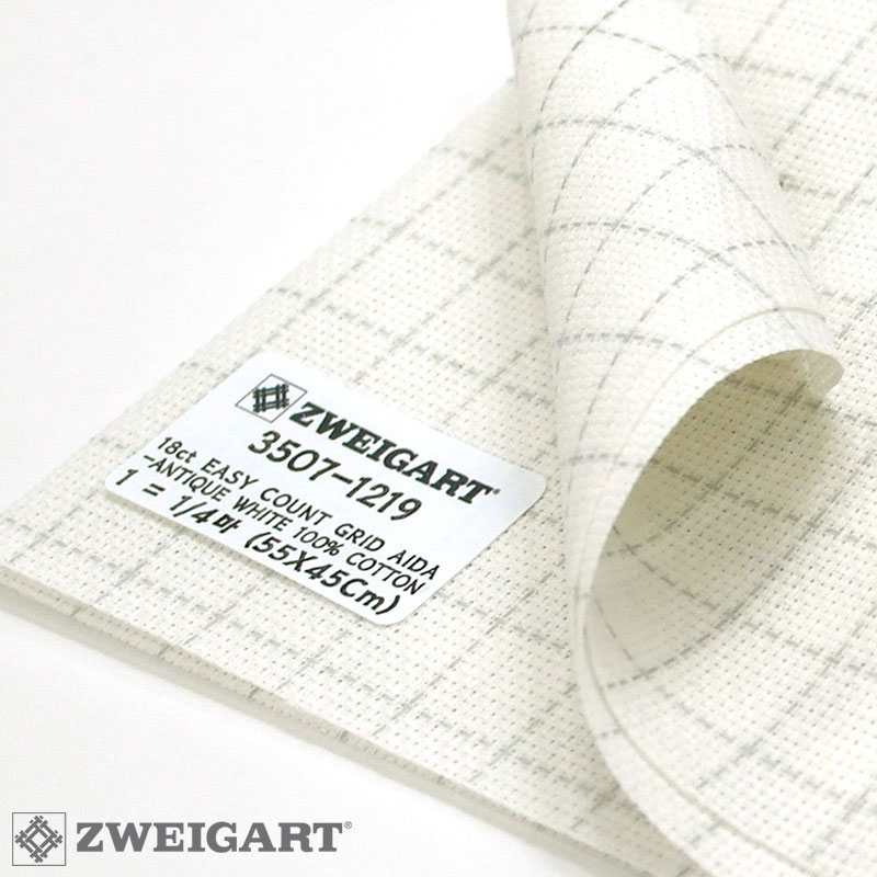 Easy count Aida Zweigart 18ct, бяло - 3507-1219