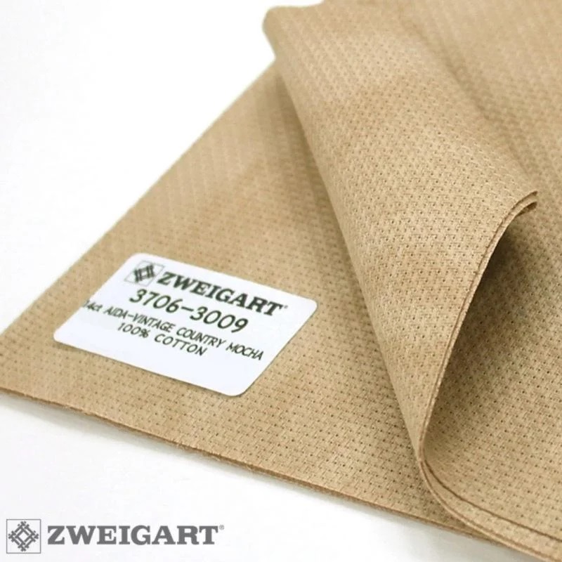 Vintage Aida Zweigart 14ct, 3706-3009 – мрамор кафе 55/70 cm