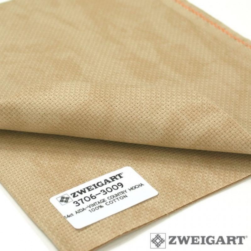 Vintage Aida Zweigart 14ct, 3706-3009 – мрамор кафе 55/70 cm