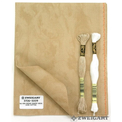 Vintage Aida Zweigart 14ct, 3706-3009 – мрамор кафе 55/70 cm