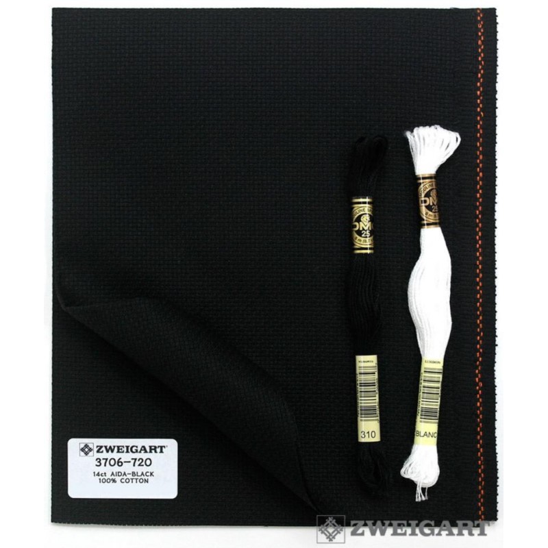 Stern-Aida Zweigart черно 3706-720, 14ct - 37/50 cm